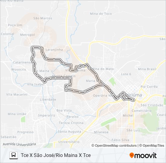 0228 SÃO JOSÉ VIA VILA ZULEIMA / RIO MAINA bus Line Map