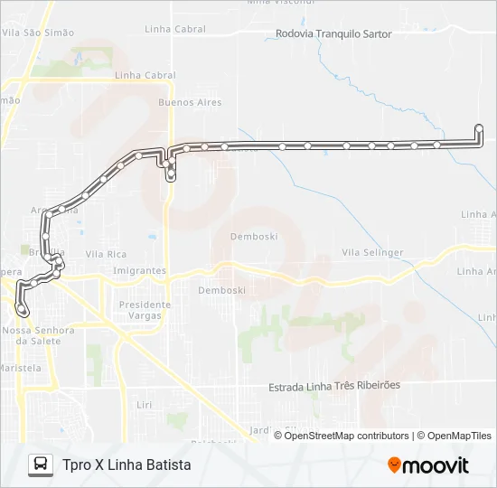 406D LINHA BATISTA VIA TOTAL PLAST Bus Line Map