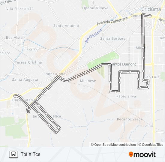 Mapa da linha 0501 SÃO LUIZ /JARDIM ANGÉLICA VIA FORUM /AV.SANTOS DUMONT de ônibus