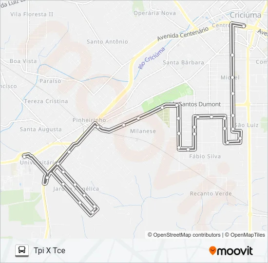 0501 SÃO LUIZ /JARDIM ANGÉLICA VIA FORUM /AV.SANTOS DUMONT Bus Line Map