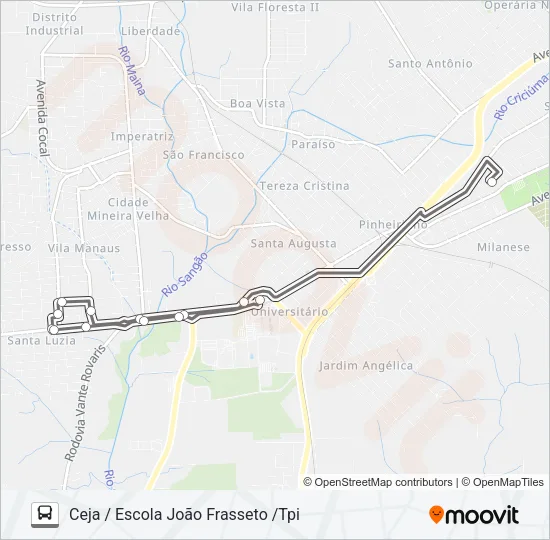 319A TPI /ESCOLA JOÃO FRASSETO /CEJA Bus Line Map