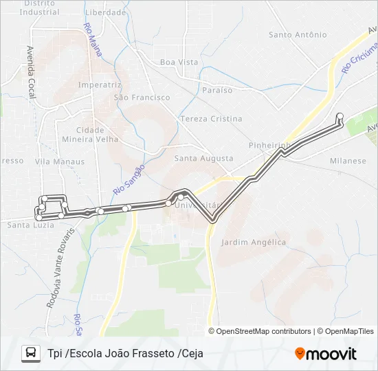 319A TPI /ESCOLA JOÃO FRASSETO /CEJA Bus Line Map