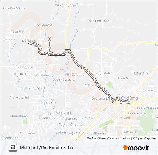 202A TCE /METROPOL /RIO BONITO /LARANJINHA /TCE bus Line Map