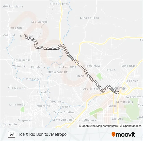202A TCE /METROPOL /RIO BONITO /LARANJINHA /TCE Bus Line Map
