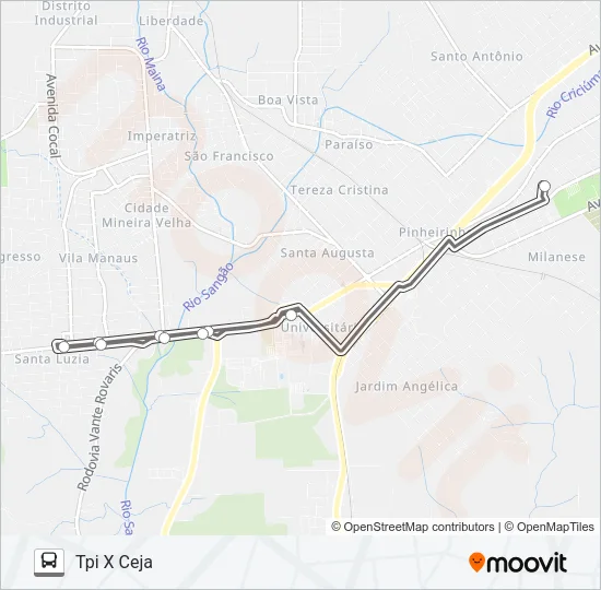 0319 TPI /SANTA LUZIA /TPI /CEJA Bus Line Map