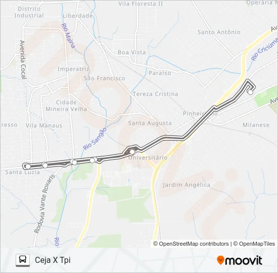 0319 TPI /SANTA LUZIA /TPI /CEJA Bus Line Map