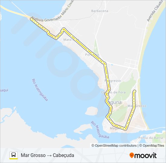 Mapa da linha MAR GROSSO / CABEÇUDA MAR GROSSO / CABEÇUDA de ônibus