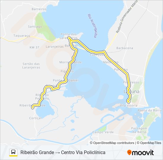 Mapa da linha RIBEIRÃO GRANDE RIBEIRÃO GRANDE de ônibus