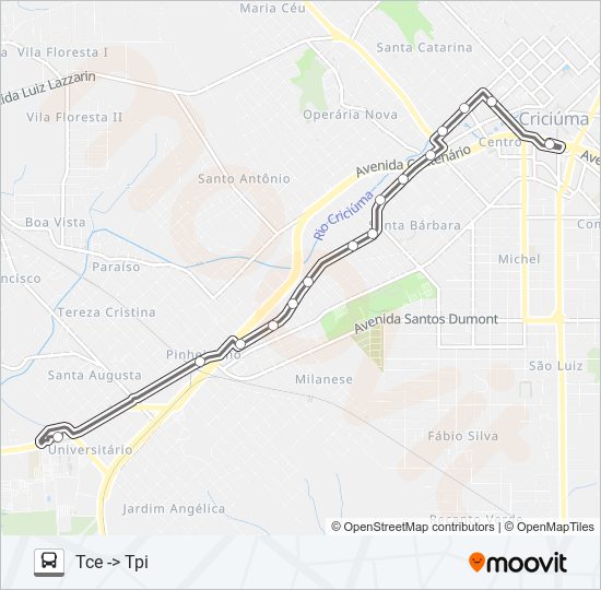 0509 SANTA BARBARA VIA R. HENRIQUE LAGE /TCE/TPI bus Line Map