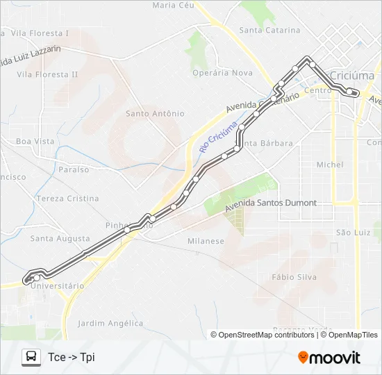 0509 SANTA BARBARA VIA R. HENRIQUE LAGE /TCE/TPI Bus Line Map
