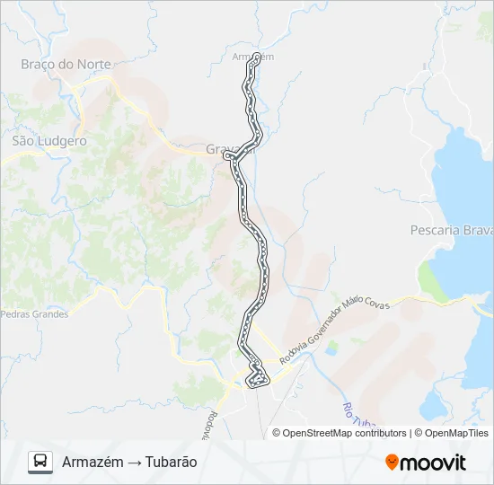 TUBARÃO / ARMAZÉM Bus Line Map