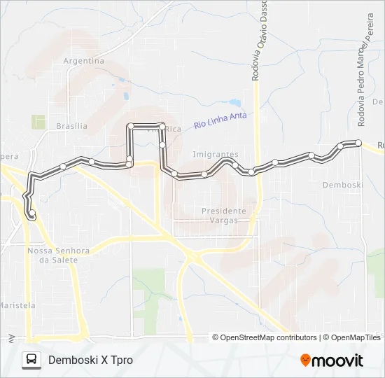 410A DEMBOSKI VIA RESIDENCIAL OURO PRETO /VILA RICA Bus Line Map