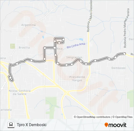 410A DEMBOSKI VIA RESIDENCIAL OURO PRETO /VILA RICA Bus Line Map