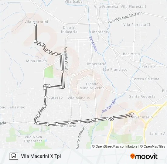 0320 VILA MACARINI VIA AV. ASSEMB.DEUS /ANJO QUÍM./JARD.UNIÃO Bus Line Map
