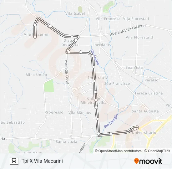 0320 VILA MACARINI VIA AV. ASSEMB.DEUS /ANJO QUÍM./JARD.UNIÃO Bus Line Map