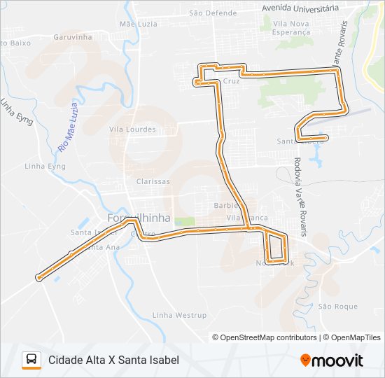 105B. SANTA ISABEL / SANTA LÍBERA Bus Line Map