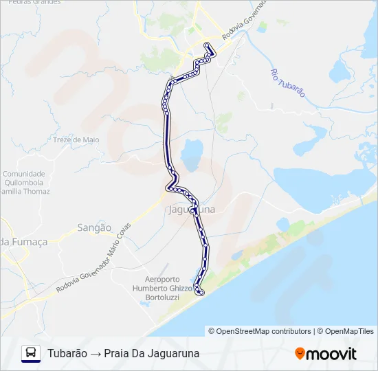PRAIA DA JAGUARUNA Bus Line Map