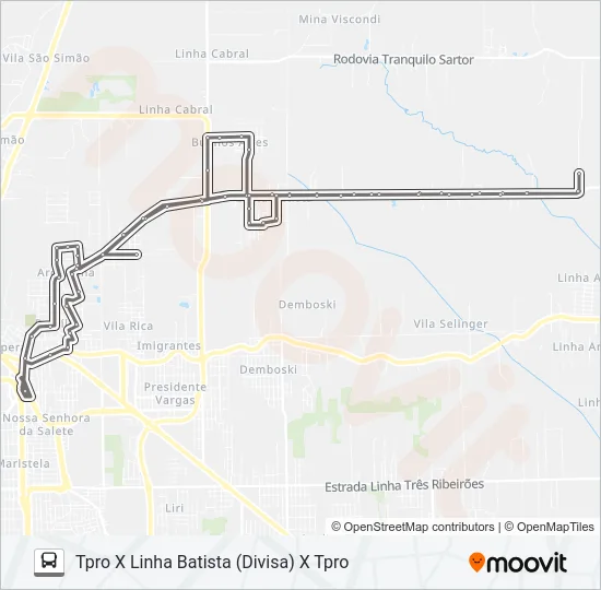 404E ARGENTINA RESID. TURIN /B.AIRES /LOTEAM.PRIMAVERA /LINHA BATISTA (DIVISA) Bus Line Map