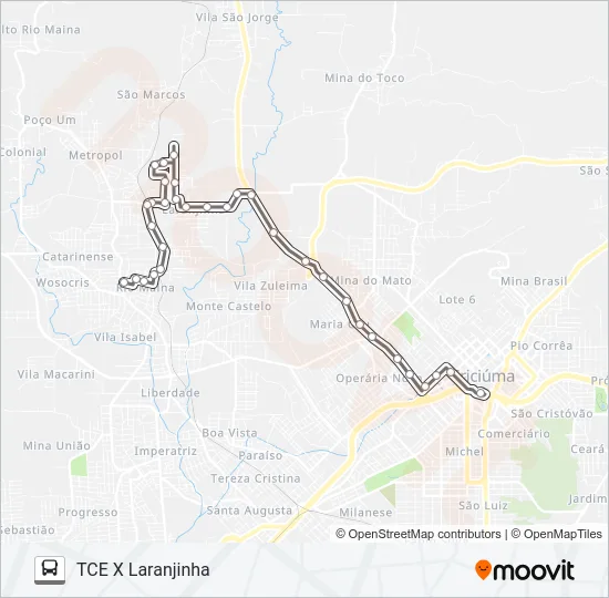 202D LARANJINHA VIA ESCOLA MIGUEL GIACCA /ESTAÇÃOZINHA Bus Line Map