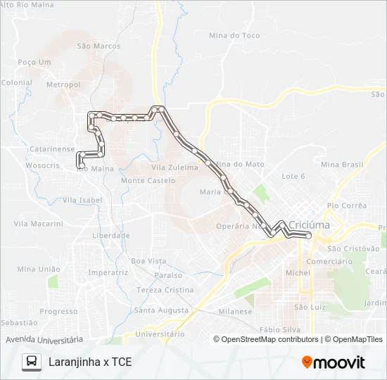 202D LARANJINHA VIA ESCOLA MIGUEL GIACCA /ESTAÇÃOZINHA Bus Line Map