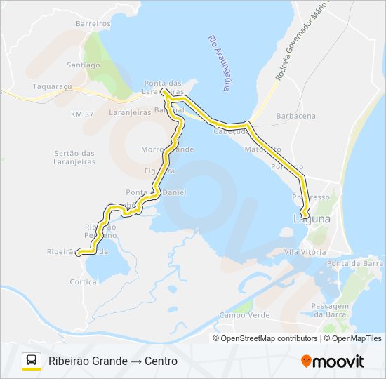 Mapa da linha RIBEIRÃO GRANDE de ônibus