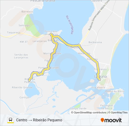 Mapa da linha RIBEIRÃO GRANDE de ônibus