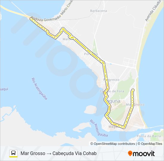 Mapa da linha MAR GROSSO / CABEÇUDA de ônibus