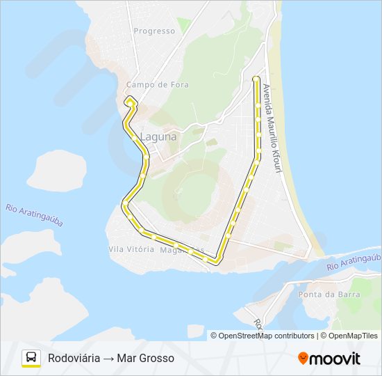 Mapa da linha MAR GROSSO / CABEÇUDA de ônibus