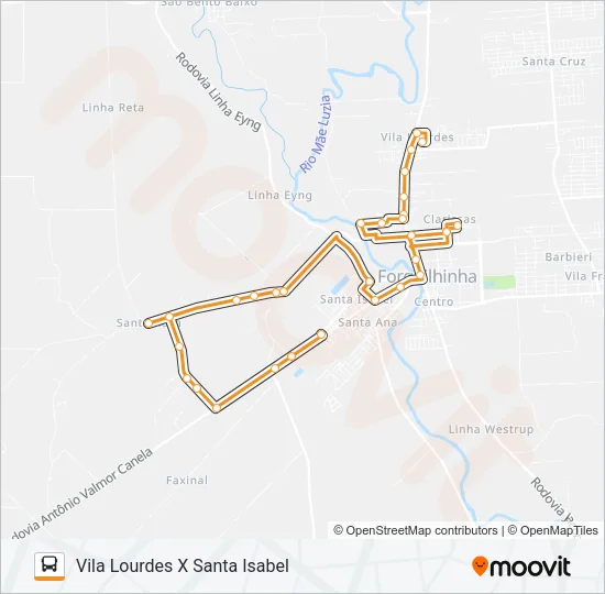 100B. VILA LOURDES VIA CLARISSAS /SANTA ROSA Bus Line Map