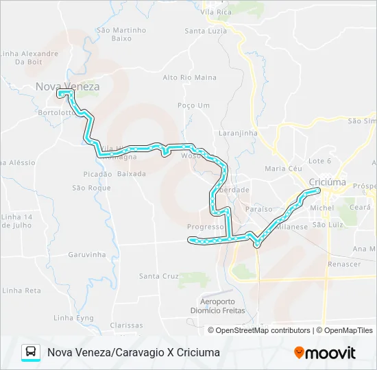 606-1 CRIC.X NOVA VENEZA VIA SANTA LUZIA/CARAVAGIO Bus Line Map