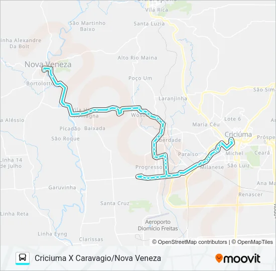 606-1 CRIC.X NOVA VENEZA VIA SANTA LUZIA/CARAVAGIO Bus Line Map