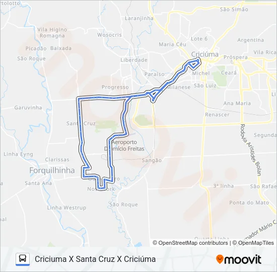 773-0 CRIC.X SANTA CRUZ VIA OURO NEGRO /SANTA LIBERA Bus Line Map