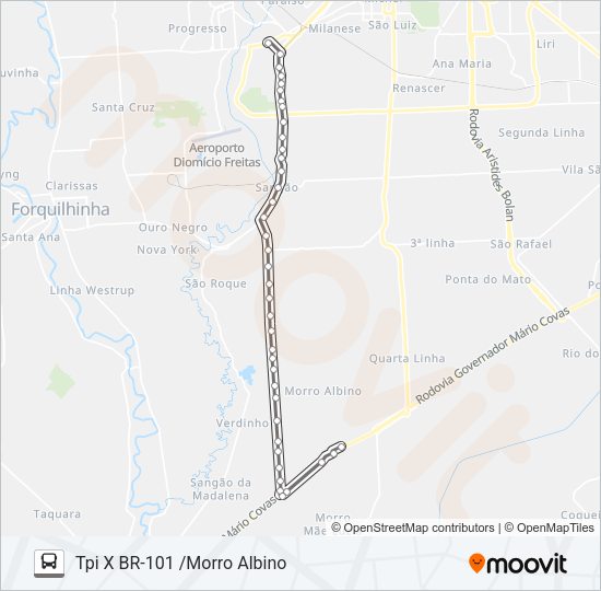 0307 TPI /BR-101 /MORRO ALBINO /LOTEAMENTO HG /TPI Bus Line Map