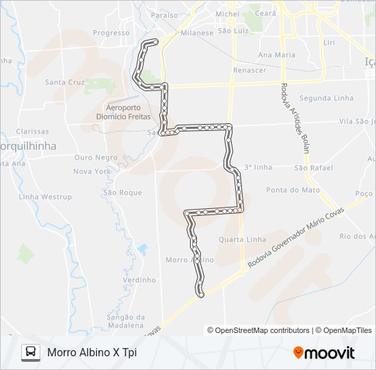 0307 TPI /BR-101 /MORRO ALBINO /LOTEAMENTO HG /TPI Bus Line Map