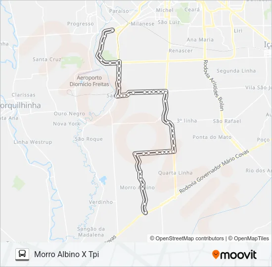 0307 TPI /BR-101 /MORRO ALBINO /LOTEAMENTO HG /TPI Bus Line Map