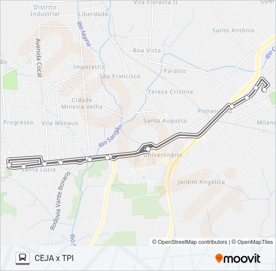 319D CEJA /TPI / SANTA LUZIA /TPI Bus Line Map