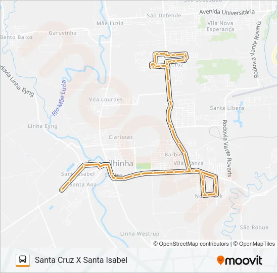 101B. SANTA CRUZ VIA VILA FRANCA Bus Line Map