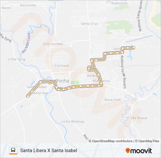 105C. SANTA LIBERA VIA O.NEGRO/V.FELTRIN/S.CRUZ Bus Line Map