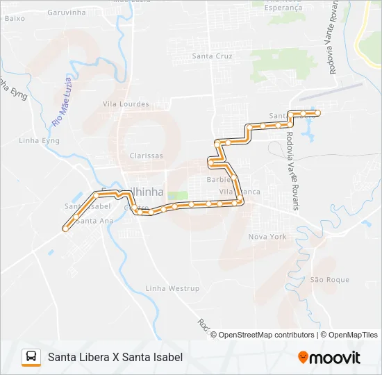 105C. SANTA LIBERA VIA O.NEGRO/V.FELTRIN/S.CRUZ Bus Line Map