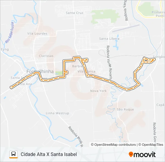 102A. CIDADE ALTA VIA VILA FRANCA/ SATURNO Bus Line Map
