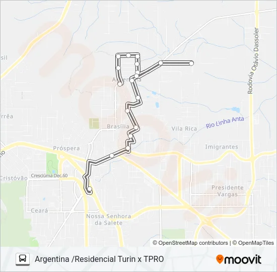 0404 ARGENTINA VIA RESIDENCIAL TURIN Bus Line Map