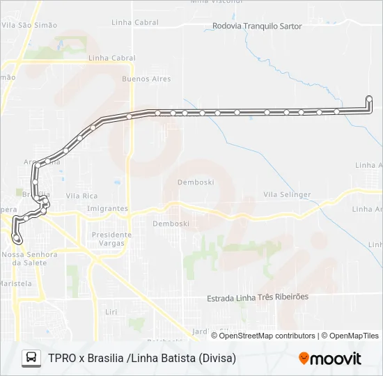 0406 BRASILIA /LINHA BATISTA (DIVISA) /J.PRIMAVERA Bus Line Map