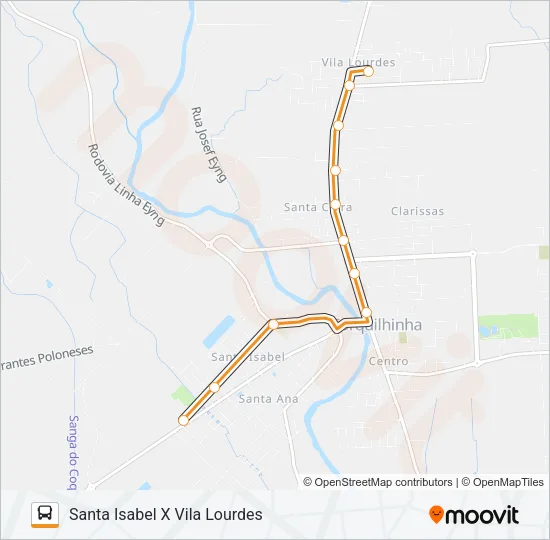 100C. VILA LOURDES VIA CLARISSAS/ SANTA CLARA Bus Line Map