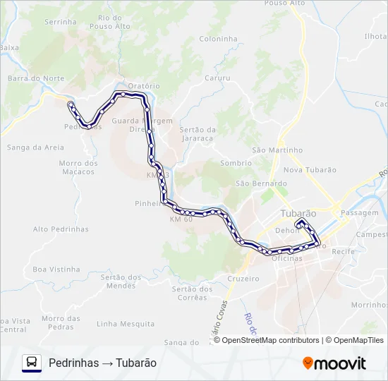 PEDRINHAS Bus Line Map