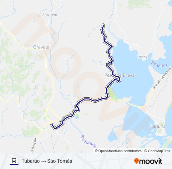 Mapa da linha SÃO TOMÁS de ônibus