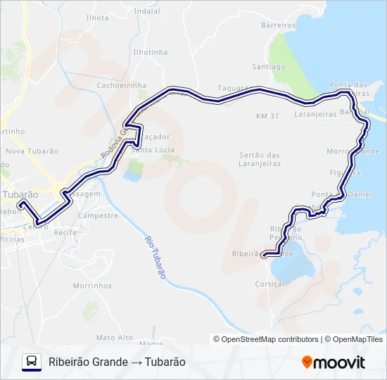 RIBEIRÃO GRANDE Bus Line Map
