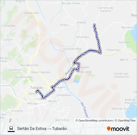 SERTÃO DA ESTIVA Bus Line Map