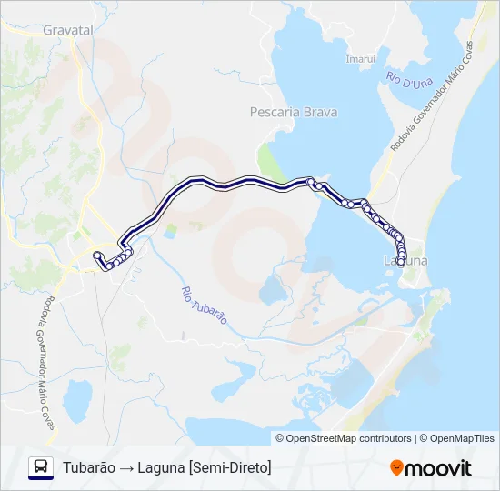 TUBARÃO / LAGUNA Bus Line Map