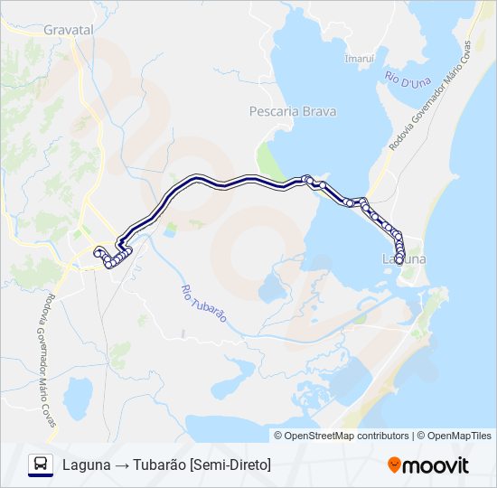 TUBARÃO / LAGUNA bus Line Map