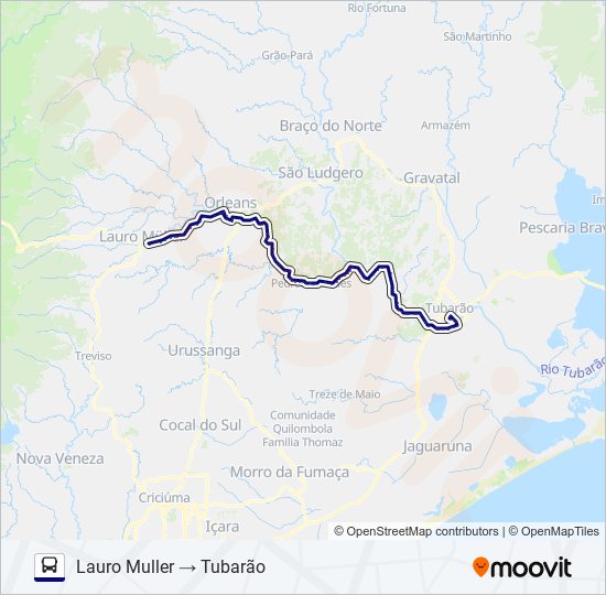 TUBARÃO / LAURO MULLER bus Line Map